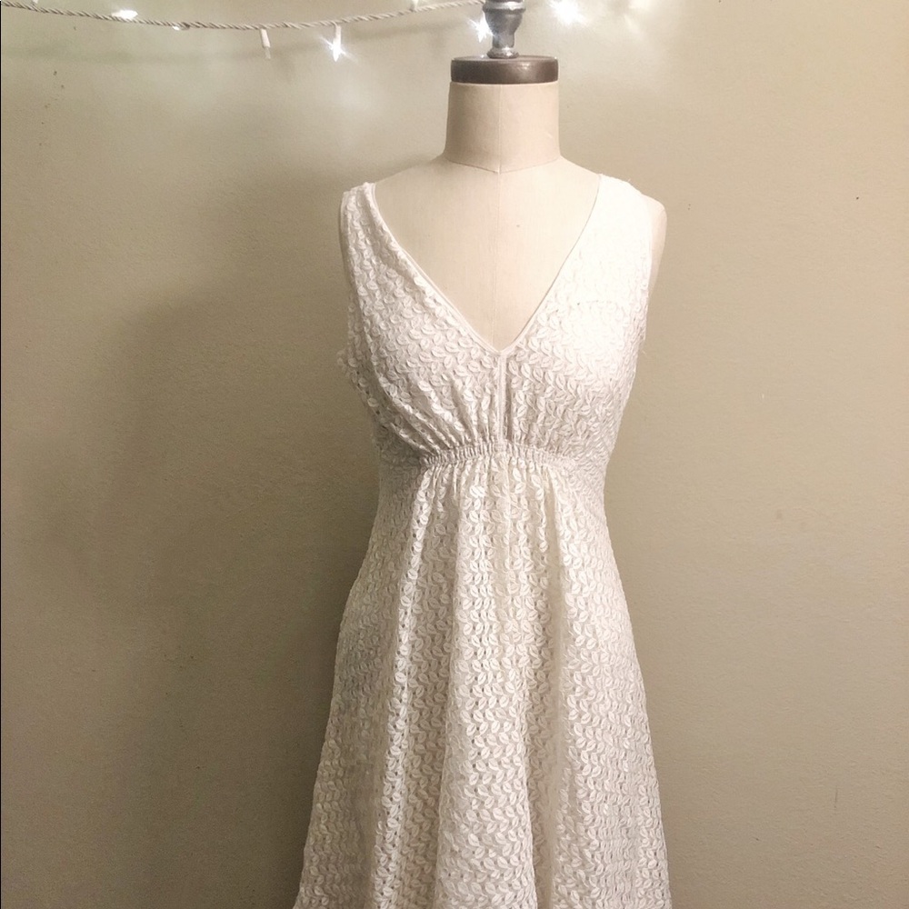 White M.S.S.P Leaf Lining Dress